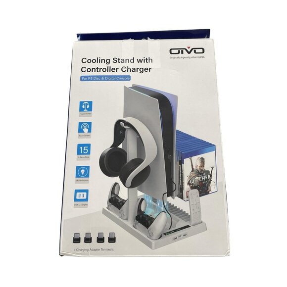OIVO PS5 Cooling Stand Controller Charger Headset Holder for Disc Digital New - Picture 1 of 7